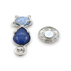 Magneet broche nr 324 fantasy zilverkleurig