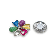 Magneet broche nr 393 fantasy zilverkleurig