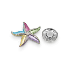Magneet broche nr 464 fantasy zilverkleurig