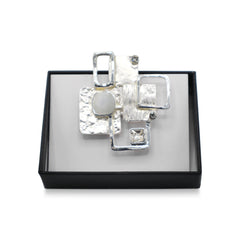 Magneet broche nr 472 fantasy zilverkleurig