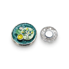 Magneet broche nr 486 fantasy zilverkleurig