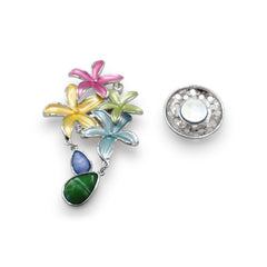 Broche magnétique n° 468, style fantaisie, couleur argentée