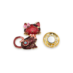 Magneet broche nr 536 fantasy goudkleurig