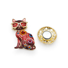Magneet broche nr 538 fantasy goudkleurig