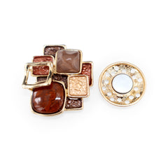 Magneet broche nr 201 fantasy goudkleurig