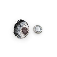 Magneet broche nr 276 fantasy zilverkleurig