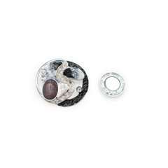 Magneet broche nr 279 fantasy zilverkleurig