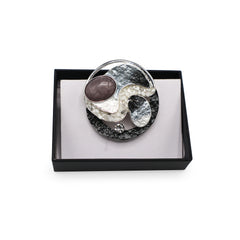 Magneet broche nr 279 fantasy zilverkleurig