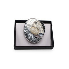 Magneet broche nr 280 fantasy zilverkleurig