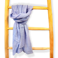 linnen sjaal jeans blauw