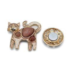 Magneet broche nr 158 fantasy goudkleurig