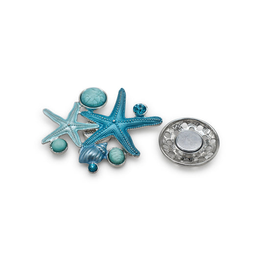 Magneet broche nr 310 fantasy zilverkleurig