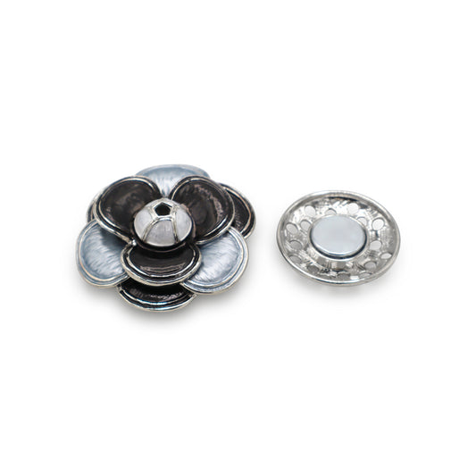 Magneet broche nr 314 fantasy zilverkleurig