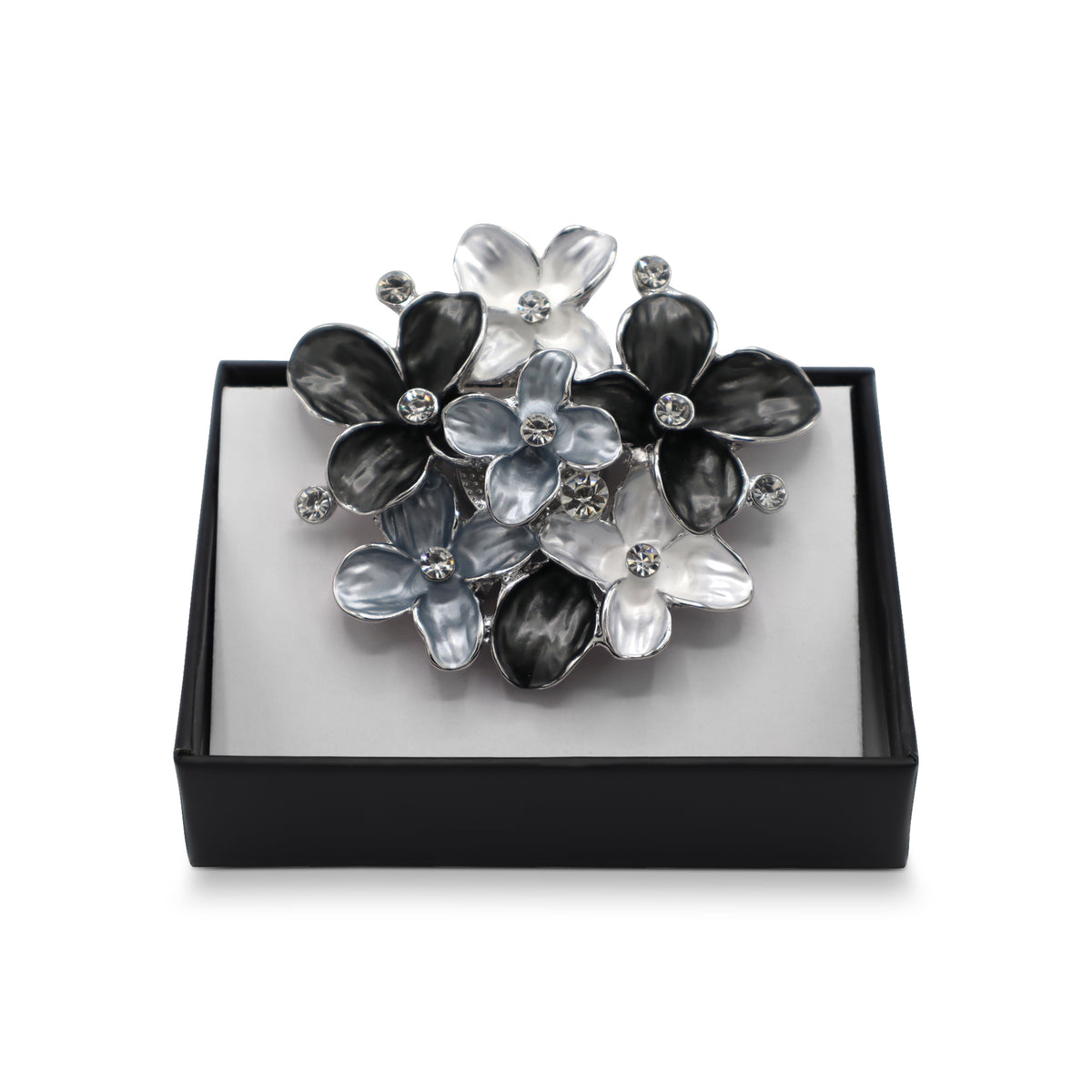 Magneet broche nr 316 fantasy zilverkleurig