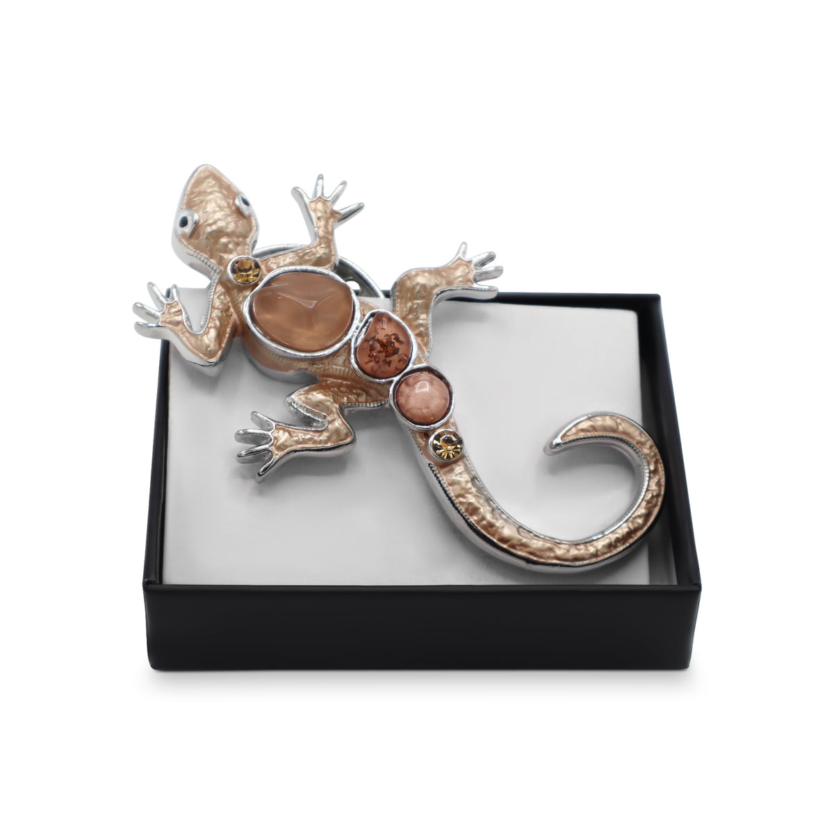 Magneet broche nr 329 fantasy zilverkleurig