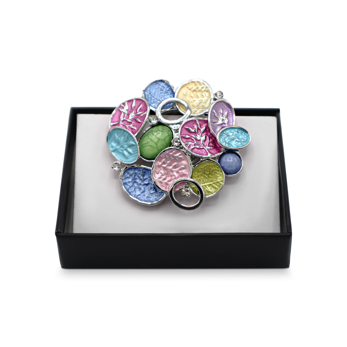 Magneet broche nr 330 fantasy zilverkleurig