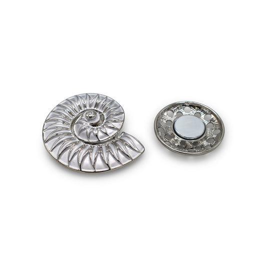 Magneet broche nr 342 fantasy zilverkleurig