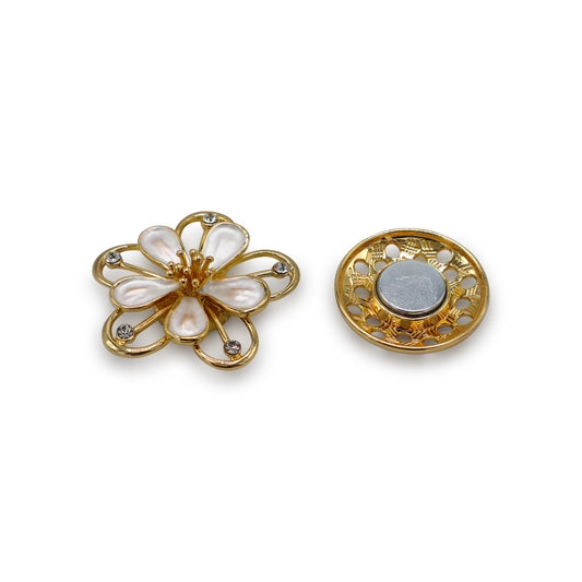 Magneet broche nr 353 fantasy goudkleurig