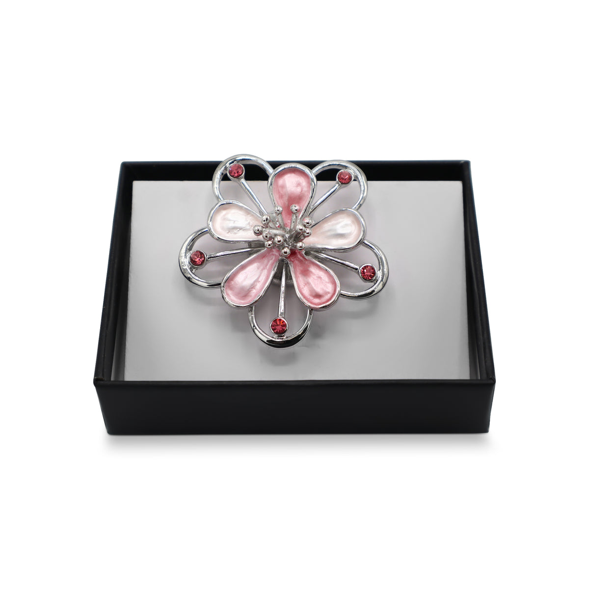 Magneet broche nr 356 fantasy zilverkleurig