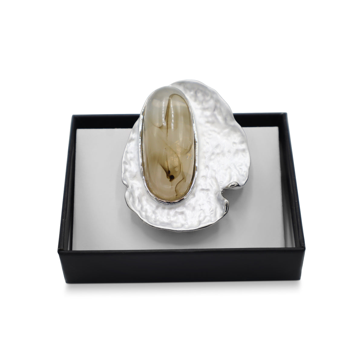 Magneet broche nr 364 fantasy zilverkleurig