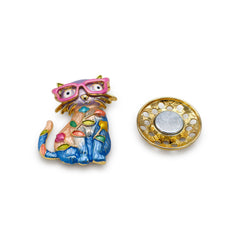 Magneet broche nr 371 fantasy goudkleurig