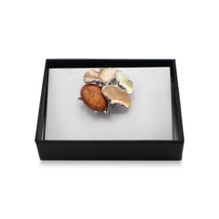 Magneet broche nr 379 fantasy zilverkleurig