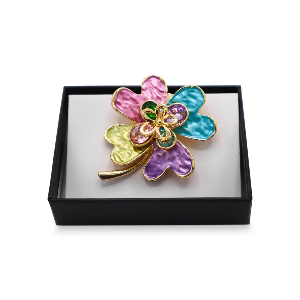 Magneet broche nr 414 fantasy goudkleurig