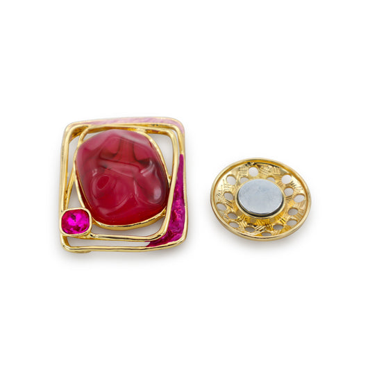 Magneet broche nr 419 fantasy goudkleurig