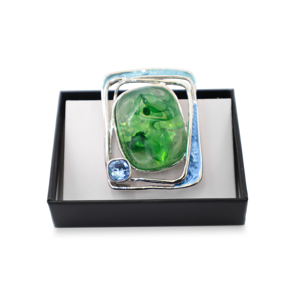 Magneet broche nr 420 fantasy zilverkleurig