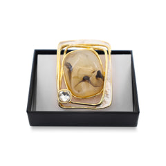 Magneet broche nr 421 fantasy goudkleurig