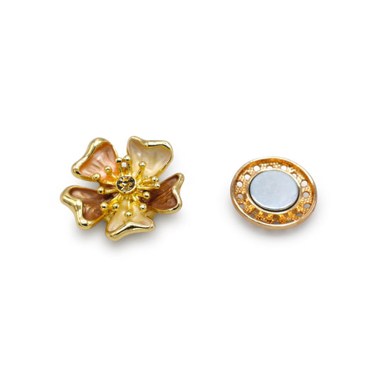 Magneet broche nr 427 fantasy goudkleurig