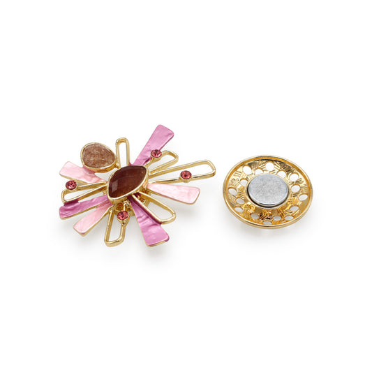 Magneet broche nr 452 fantasy goudkleurig