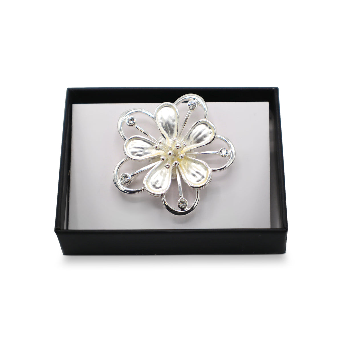 Magneet broche nr 469 fantasy zilverkleurig