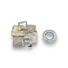 Magneet broche nr 471 fantasy zilverkleurig