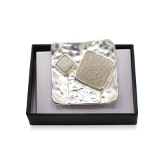 Magneet broche nr 476 fantasy zilverkleurig
