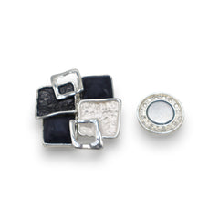 Magneet broche nr 481 fantasy zilverkleurig