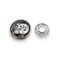 Magneet broche nr 484 fantasy zilverkleurig