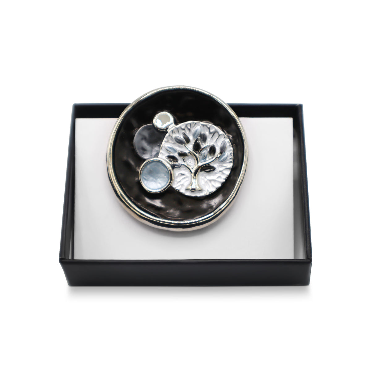 Magneet broche nr 484 fantasy zilverkleurig
