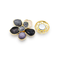 Magneet broche nr 490 fantasy goudkleurig