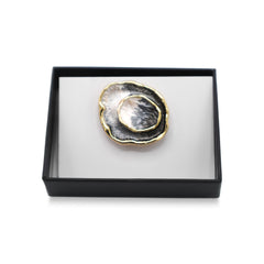 Broche magnétique n° 468, style fantaisie, couleur argentée