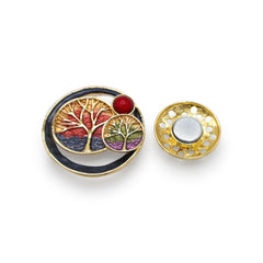 Broche magnétique n° 468, style fantaisie, couleur argentée