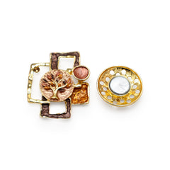 Magneet broche nr 529 fantasy goudkleurig
