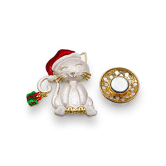 Broche magnétique n° 468, style fantaisie, couleur argentée