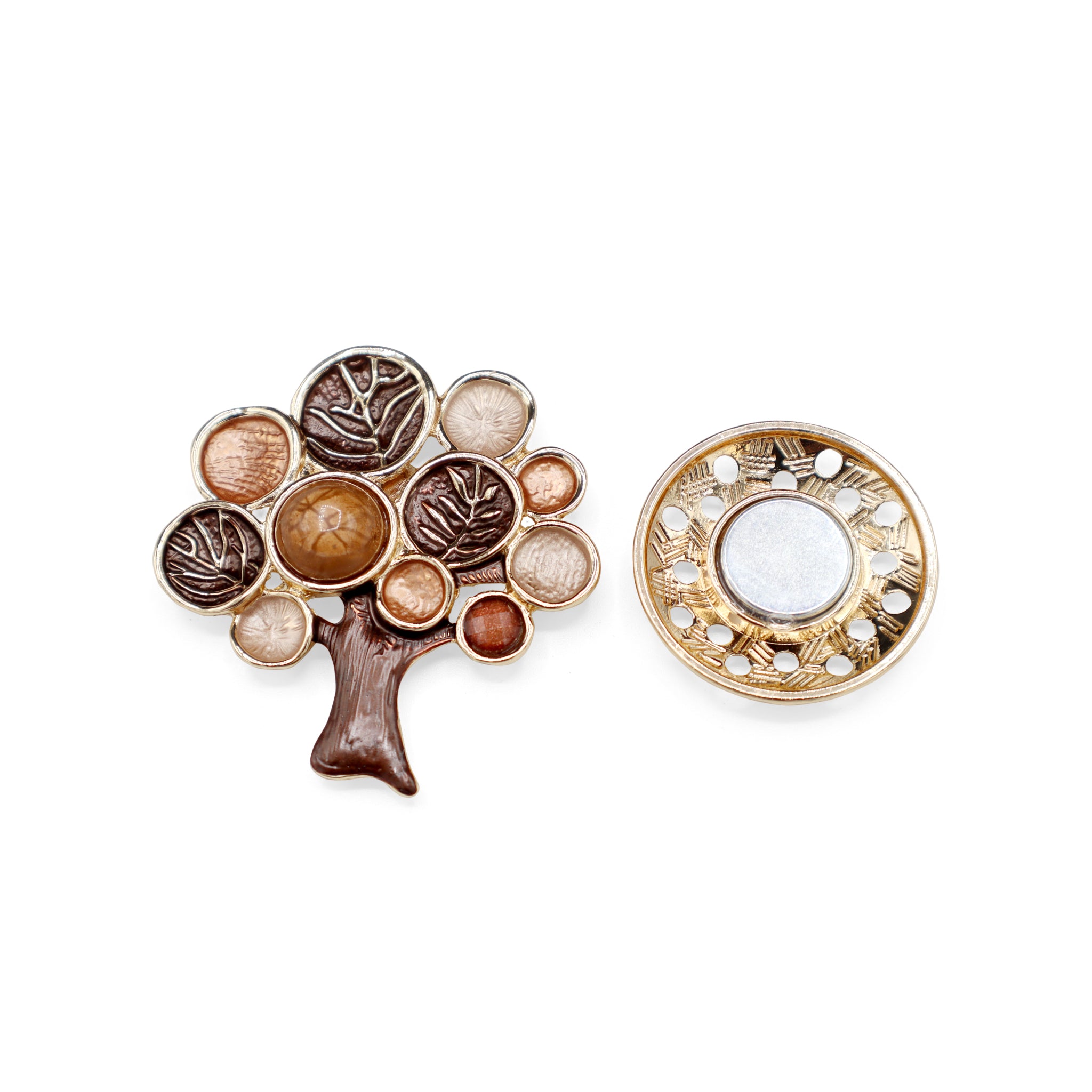 Magneet broche nr 184 fantasy goudkleurig
