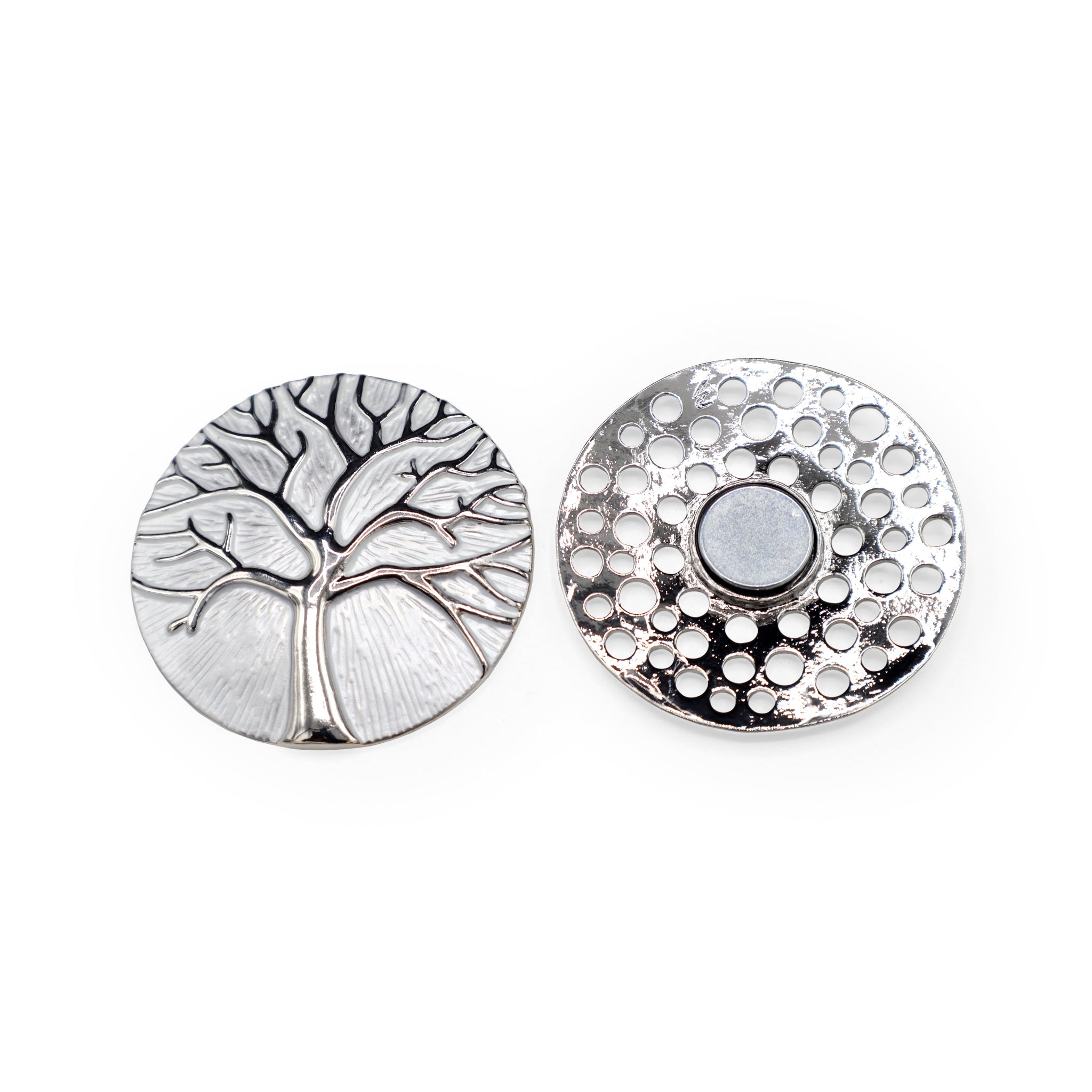 Magneet broche nr 193 fantasy zilverkleurig