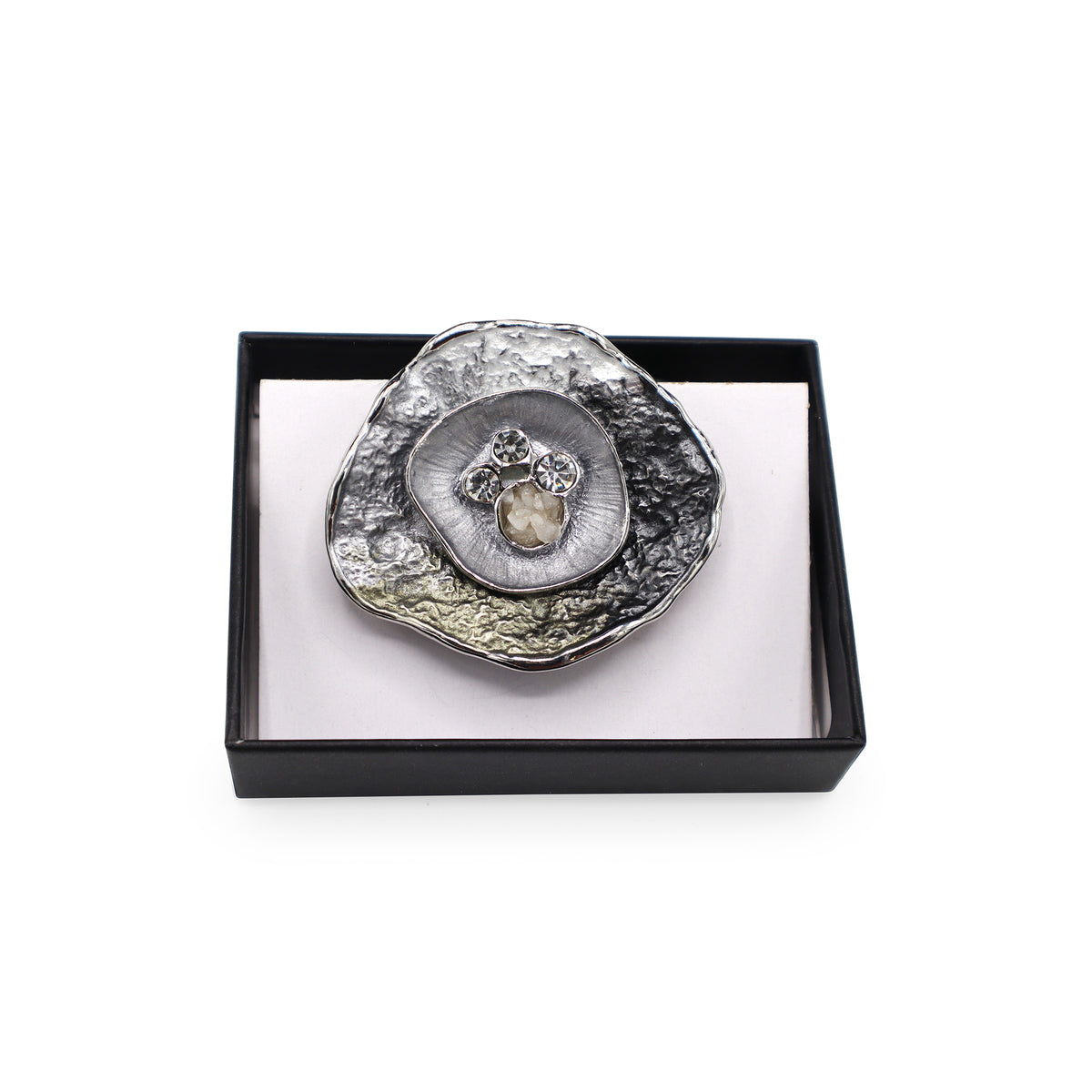  Magnetbrosche Nr. 254  Fantasie Silberfarben