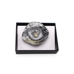  Magnetbrosche Nr. 254  Fantasie Silberfarben