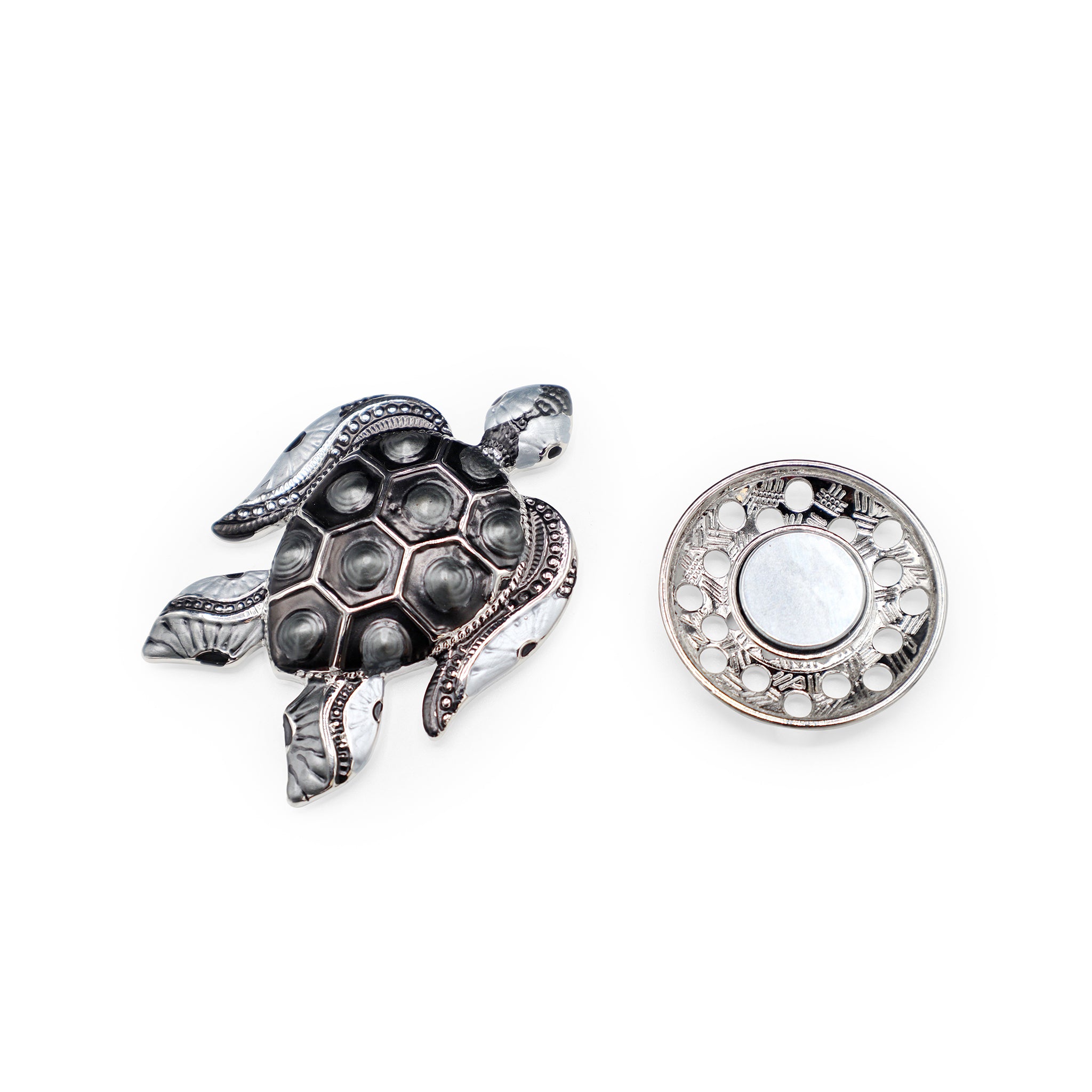 Magneet broche nr 209 fantasy zilverkleurig