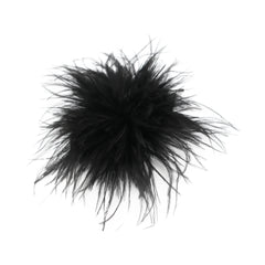 Vintage struisveren broche zwart