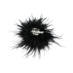 Vintage struisveren broche zwart